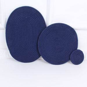 Round Table Mat Cotton Linen Knitting-1pc - www.novixan.com