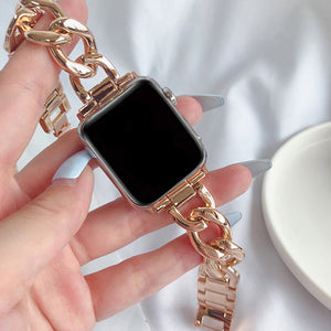 Correa de reloj de acero inoxidable para mujer para Apple Watch