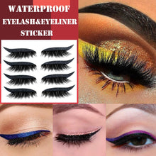 Cargue la imagen en el visor de la galería, Eyeliner Eyelashes 2 In 1 Sticker Double Eyelid Line Patch Reusable Waterproof - www.novixan.com
