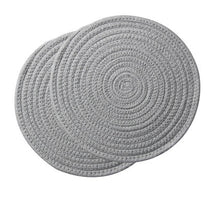 Load image into Gallery viewer, Round Table Mat Cotton Linen Knitting-1pc - www.novixan.com

