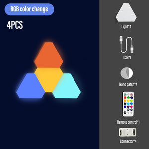 USB Touch LED Triangle Wall Night for Gaming Room