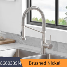 Load image into Gallery viewer, Brushed Nickel Kitchen Mixer Tap Faucet Pull Out Torneira Swivel Water Outlet - www.novixan.com
