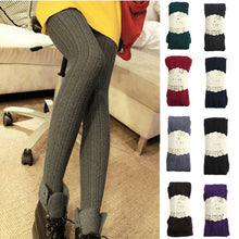 Load image into Gallery viewer, Twist Striped Warm Cotton Knitted Tights
