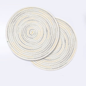 Round Table Mat Cotton Linen Knitting-1pc - www.novixan.com