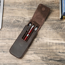 Cargue la imagen en el visor de la galería, Genuine Leather 3 Slots Pen Case With Removable Pen Tray
