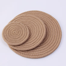Load image into Gallery viewer, Round Table Mat Cotton Linen Knitting-1pc - www.novixan.com
