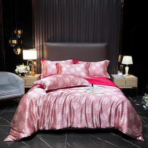 Luxury Soft 4Pcs Rayon Satin Breathable Duvet Cover Bedding Set - www.novixan.com