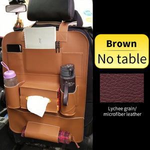 Organizador del asiento trasero del automóvil con red de mesa plegable en el maletero