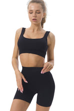 Load image into Gallery viewer, 2pcs Solid Color Ribbed Knit Yoga Set
