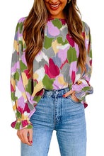 Load image into Gallery viewer, Multicolor Abstract Printed Long Sleeve Blouse
