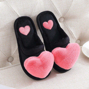 Women's Warm Love Heart Slippers - www.novixan.com