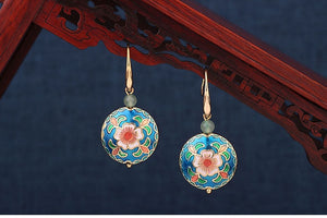 Vintage Colorful Floral Drop Earrings - www.novixan.com