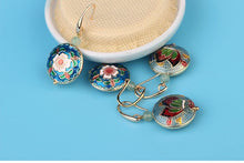Cargue la imagen en el visor de la galería, Vintage Colorful Floral Drop Earrings - www.novixan.com
