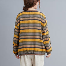 Load image into Gallery viewer, Women&#39;s Cotton Linen Long Sleeve V-neck T-shirts - www.novixan.com
