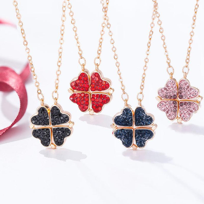 Four Heart Clover Necklace Pendant - www.novixan.com