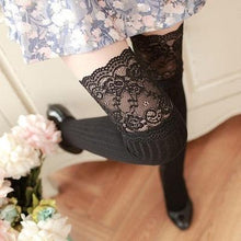 Load image into Gallery viewer, Lace Up Long Knee Stockings Over Knee Thigh High - www.novixan.com
