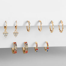 Load image into Gallery viewer, Rhinestone Huggie Earrings Set - www.novixan.com
