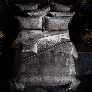 Satin Queen King Duvet Cover Bed Sheet Pillowcase Bedding Cover - www.novixan.com