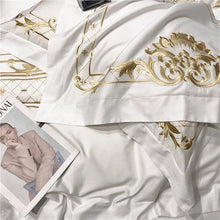 Load image into Gallery viewer, Egyptian Cotton Gold Embroidery Queen Super King Size Bedding Set - www.novixan.com
