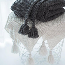 Cargue la imagen en el visor de la galería, Plaid Knitted Solid Color Throw Blanket - www.novixan.com

