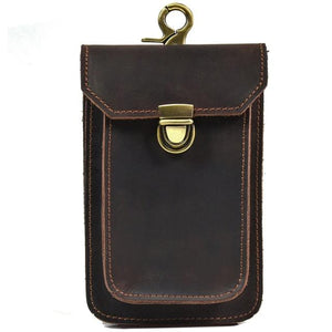Men's Waist Leather Bag Belt Pouch Small Phone Holder - www.novixan.com