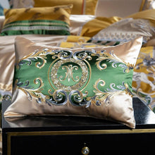 Load image into Gallery viewer, Chic Faux Silk Jacquard Embroidery Golden Bedding set - www.novixan.com
