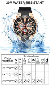 CHEETAH Waterproof Silicone Band Wristwatch Dual Display - www.novixan.com