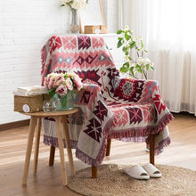 Load image into Gallery viewer, Bohemian Europe Style Sofa Blanket Cotton Knitted Blanket WithTassel - www.novixan.com
