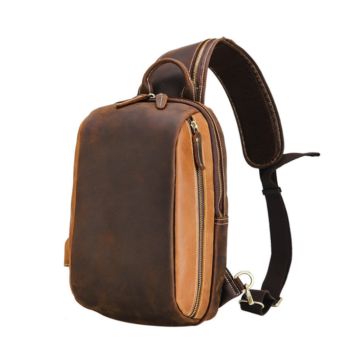 Vintage Design  Crossbody Outdoor Leather Backpack - www.novixan.com