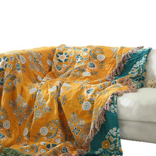 Load image into Gallery viewer, Cotton Flower Print Breathable Chic Large Throw Blanket - www.novixan.com
