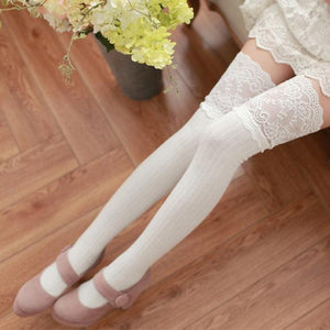 Lace Warm Thigh High Over Knee Long Stockings - www.novixan.com