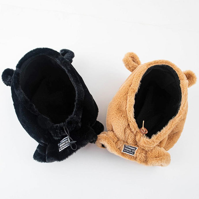 Winter Bear Ear Windproof Warm Neck Scarf Hat - www.novixan.com