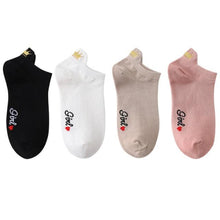 Load image into Gallery viewer, Embroidery Cotton Ankle Short Socks 4 Pairs - www.novixan.com
