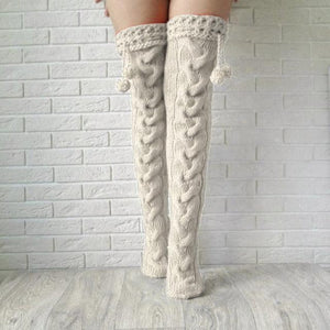 Leg Warmers Knit Socks Warm Boot Cuffs - www.novixan.com