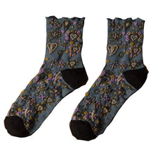 Cargue la imagen en el visor de la galería, Long Floral Cotton Socks 3 Pairs - www.novixan.com
