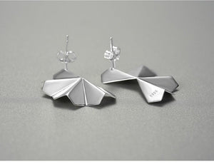 Oriental Element Big Folding Fan Design Stud Earrings - www.novixan.com