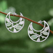 Cargue la imagen en el visor de la galería, Natural Stone Handmade Spring in the Air Leaves Hoop Earrings - www.novixan.com
