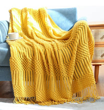 Cargue la imagen en el visor de la galería, 3D Knitted Blanket Cover With Tassel - www.novixan.com
