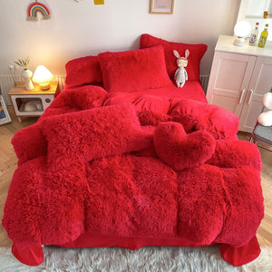 Super Shaggy Coral Fleece Warm Cozy Bedding Cover Set - www.novixan.com