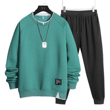 Cargue la imagen en el visor de la galería, Men Tracksuit 2 Pieces Sets Pullover Sweatshirt with Sweatpants Plus Size - www.novixan.com
